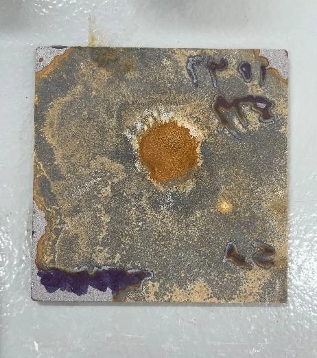 Uncoated steel after acid exposure